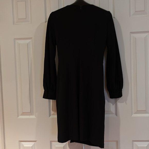 DKNY Black Elegant side Knot  Contemporary long sleeve dress Sz 10 - Picture 8 of 15